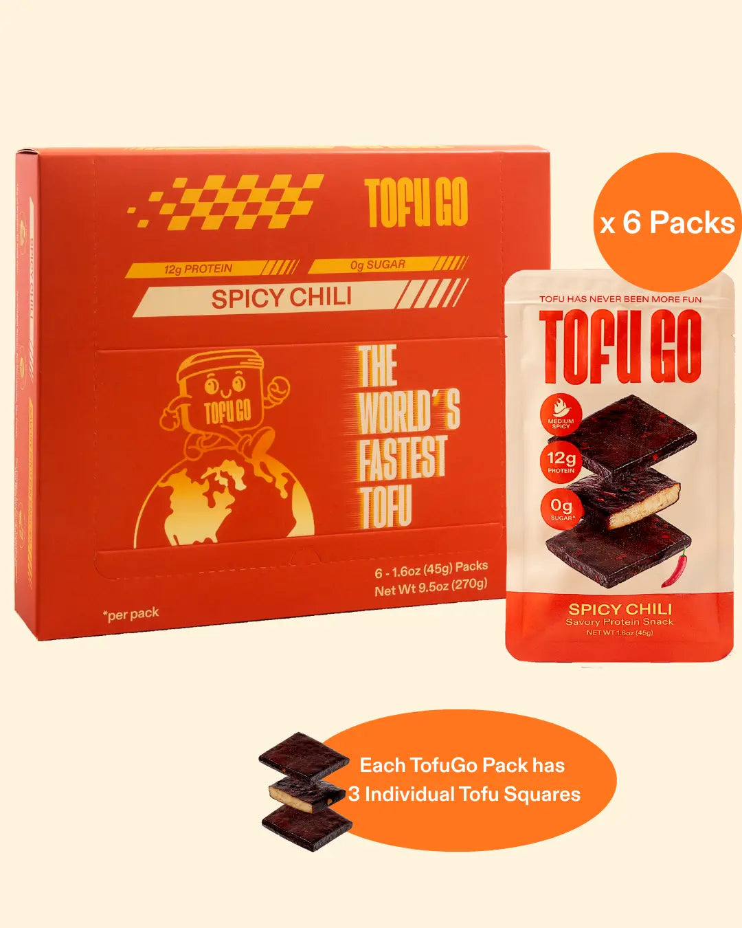 Spicy Chili Protein Snack – TofuGo - The World's Fastest Tofu